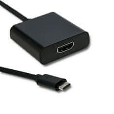 Qoltec USB typ C samec / HDMI samica | 4K | 23cm