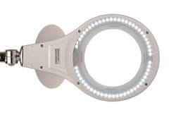 MAUL Stolná lampa "Makro", biela, LED, zväčšovacie sklo, držiak, 8263302