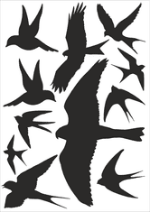 Traiva Silueta dravca - samolepiaca fólia - 11 dravcov na archu 30 x 40 cm Dravci - Holografická samolepící fólie - 11 dravců na archu 30 x 40 cm, Kód: 25125