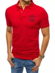 Dstreet pánske polo tričko s límčekom s výšivkou Matev červená M