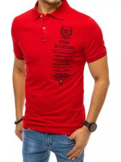 Dstreet pánske polo tričko s límčekom s výšivkou Anwer červená L