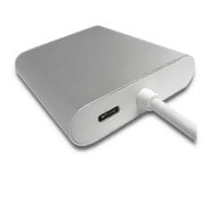 Qoltec Adaptér USB 3.1 typ C samec | VGA samica + USB 3.0 A samica + RJ45 samica (1Gb/s) + PD