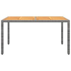 Vidaxl Záhradný stôl 150x90x75 cm akáciové drevo a polyratan sivý