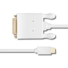 Qoltec Kábel USB 3.1 typ C samec / DVI samec | 4K | Alternatívny režim | 2 m