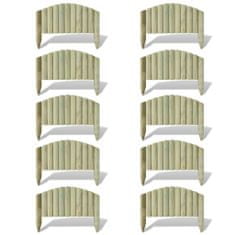 Vidaxl Záhradné palisády z polien, panely 10 ks, drevo 55 cm