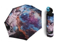 Knirps Floyd DJ Space Cat plne automatický dáždnik s mačkou Farba: Modrá