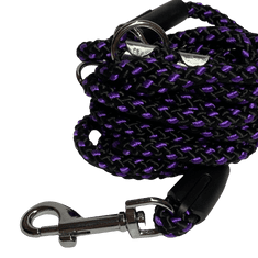 Palkar Prepínacie vodítko pre psov 250 cm x 8 mm čierno-fialová