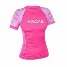 AGAMA Dámske lycrové tričko PINK LADY, krátky rukáv ružová XL - 44