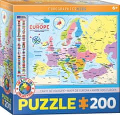 EuroGraphics Puzzle Mapa Európy 200 dielikov