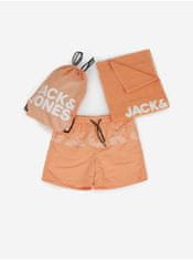 Jack&Jones Sada pánskych plaviek, uteráku a vaku v oranžovej farbe Jack & Jones Summer Beach S