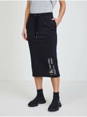 Calvin Klein Čierna dámska tepláková midi sukňa s rozparkom Calvin Klein Jeans XS
