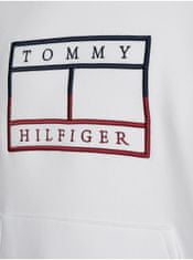 Tommy Hilfiger Biela pánska mikina s kapucňou Tommy Hilfiger XL