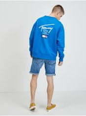 Tommy Jeans Modrá pánska mikina s potlačou Tommy Jeans XL
