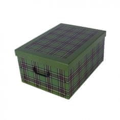 AB LINE 23576DI Úložný box kartónový KÁRO zelený 37x30x16 cm