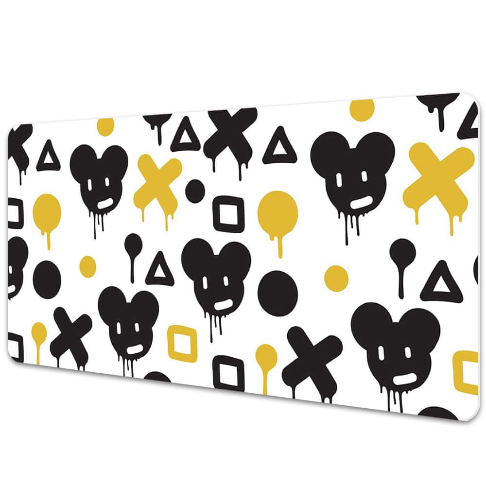 kobercomat.sk Ochranná podložka na stôl Graffiti čierne a žlté 120x60 cm 