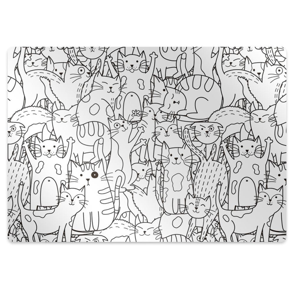 kobercomat.sk Podložka pod stoličku Mačky v štýle Doodle 140x100 cm 2 cm 