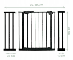 Severno Čierna bezpečnostná bariérová brána na schody a dvere