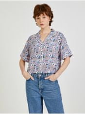 Vans Modro-ružová dámska vzorovaná košeľa VANS Retro Floral S