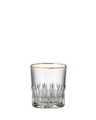 Bohemia Crystal ručne brúsené poháre na whisky Daisy Line Gold 150ml (set po 2ks)