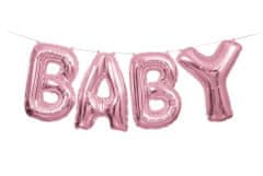 Unique Balónový banner Baby ružový 35cm