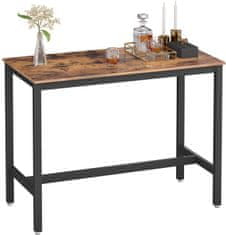 VASAGLE Barový jedálenský stôl industriálny hnedý 120 x 60 cm
