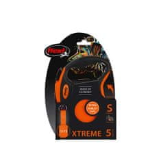 Flexi Xtreme S popruh 5m, oranžová do 20kg s pružným Soft-Stop pásikom