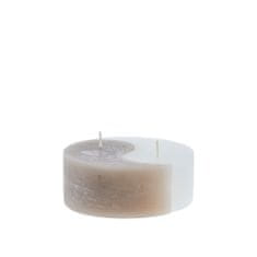 Lene Bjerre Dekoratívna sviečka YING YANG bielo - béžová 5 x 13 cm