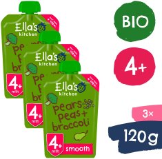 Ella's Kitchen BIO Hruška, hrášok a brokolica (3× 120 g)