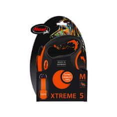Flexi Xtreme M popruh 5m, oranžová do 35kg s pružným Soft-Stop pásikom