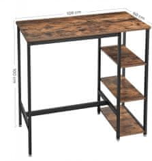Artenat Barový stôl Stella, 109 cm, hnedá/čierna