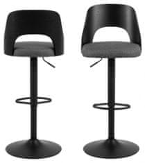 Design Scandinavia Barová stolička Lucy (SET 2 ks), tmavo šedá