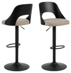 Design Scandinavia Barová stolička Lucy (SET 2 ks), svetlo šedá