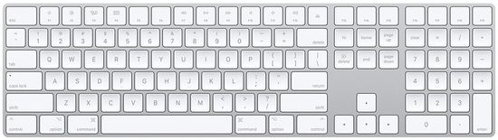Apple Magic Keyboard s numerickou klávesnicí, bluetooth, strieborná, UK (MQ052Z/A)