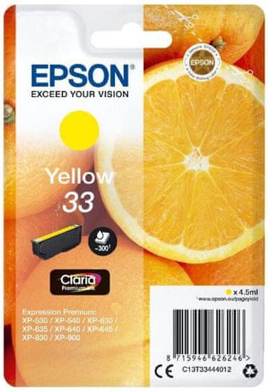 Epson C13T33444012, 33 claria yellow