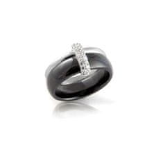 Modesi Čierny keramický prsteň QJRQY6269KL (Obvod 58 mm)