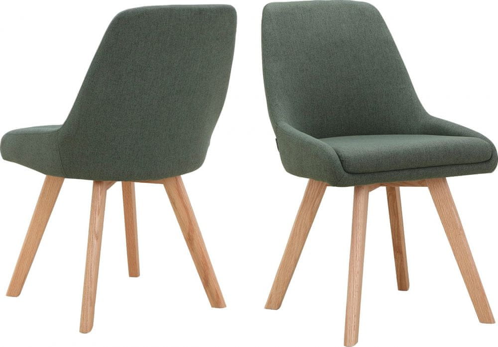Danish Style Jedálenská stolička Rudy (SET 2 ks), zelená