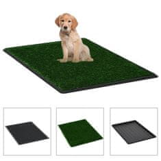 Vidaxl Domáca toaleta pre psy s podnosom a umelou trávou zelená 76x51x3 cm