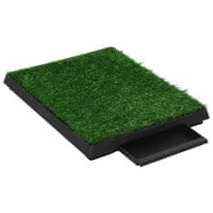 Petromila vidaXL Toalety pre psy 2 ks s nádobou a umelou trávou zelené 63x50x7cm
