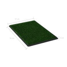 Petromila vidaXL Toalety pre psy 2 ks s nádobou a umelou trávou zelené 76x51x3cm
