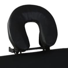 Petromila vidaXL Čierny skladací masážny stôl, 2 zóny, drevený rám