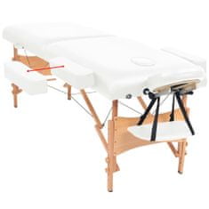 Vidaxl 2-dielny sklápací masérsky stôl,10 cm hrubý, biely