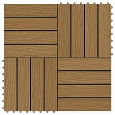 Vidaxl Podlahová dlažba z WPC 11 ks 30x30 cm 1 m2 farba teakového dreva