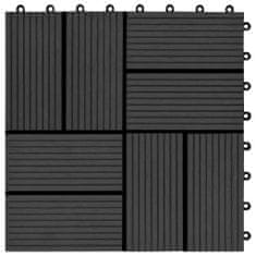 Vidaxl Podlahové dlaždice 22 ks, 30x30 cm, 2 m2, WPC, čierne