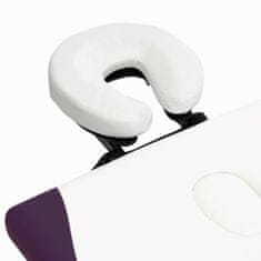Petromila vidaXL 2-zónový skladací masážny stôl bielo-fialový hliníkový