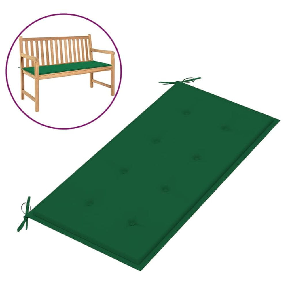 Vidaxl Podložka na záhradnú lavičku, zelená 100x50x3 cm