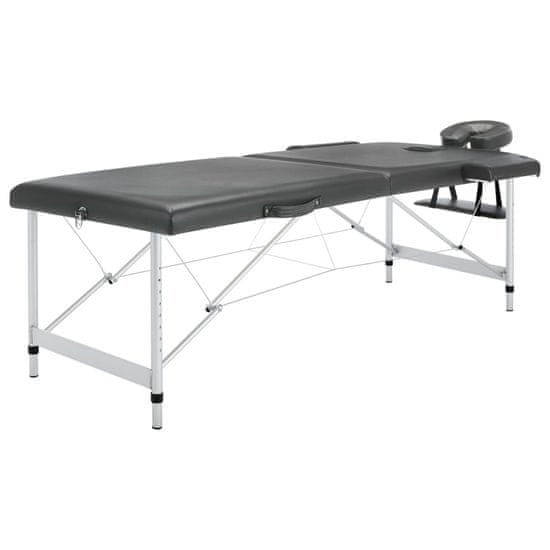Vidaxl skladací masážny stôl, 2 zóny, hliníkový rám