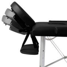 Petromila vidaXL Čierny skladací masážny stôl, 2 zóny, hliníkový rám
