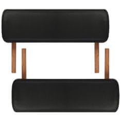 Petromila vidaXL Čierny skladací masážny stôl, 3 zóny, drevený rám