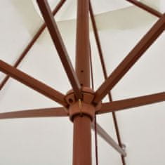 Vidaxl Slnečník, drevená konštrukcia, 200x300 cm, krémovo-biely