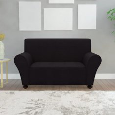 Vidaxl 131080 Stretch Couch Slipcover Black Polyester Jersey